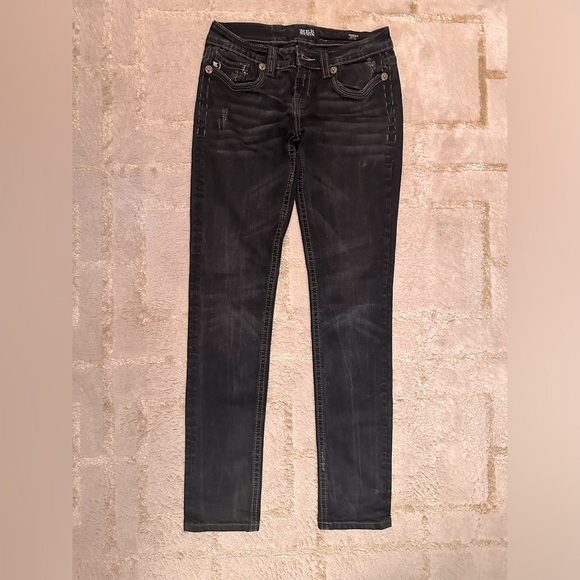 MEK Denim slightly distressed black OAXACA skinny jeans - size 28 - Picture 9 of 10